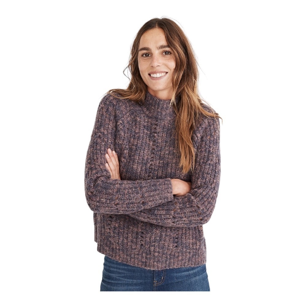 Madewell Pointelle Mockneck Pullover Sweater Size XL - Picture 1 of 15